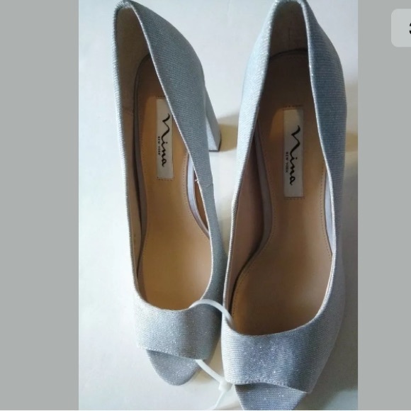 SOLD Nina "Farlyn" Dress Pumps Silver Metallic 9.5 - Picture 7 of 8